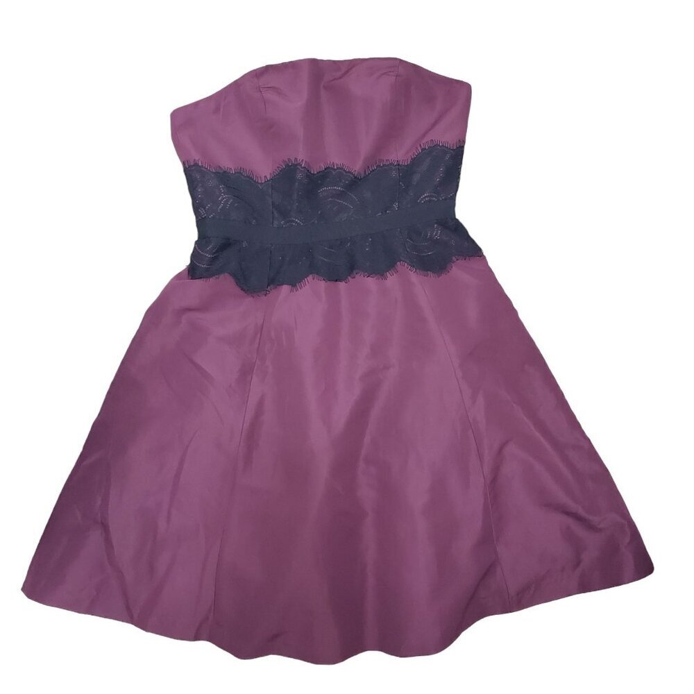 Behnaz Sarafpour‎ for Target Junior's Purple Black Lace Strapless Prom Dress 11